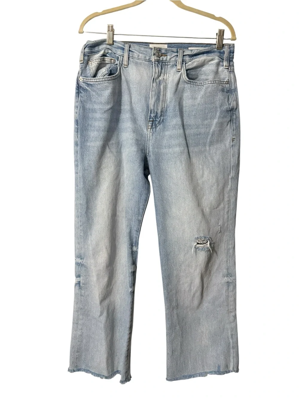 FRAME Le Jane Crop High Rise Straight Leg Jeans Winslow Light Wash size 30 - Picture 3 of 6
